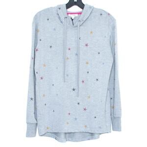 NWT Jane & Delancey Womens Hoodie Stars Pullover Long Sleeve Gray Size Small FK